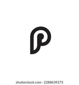 Letter P Pixel Logo Design Element
