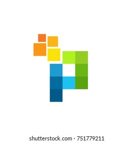 Letter P Pixel Logo Template