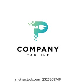
Letter P Pixel Farbe Logo Symbol Vektorvorlage.eps