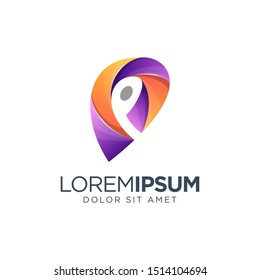 Letter P Place Logo Design