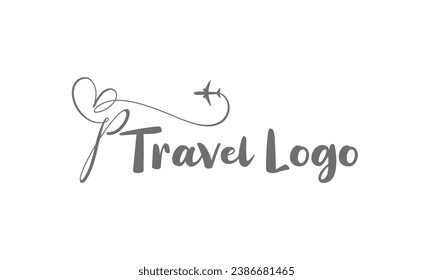 letter P with plane and airline logo vector template. Suitable for travel label, tourism, journey posters, flight company advertising, airways identity, and tech transportation