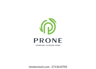 Letter P Plant Leaf Vector Logo Premium