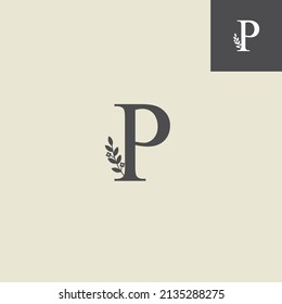 Letter P Plant Logo with light and dark background best for any company