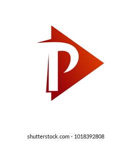 Letter P Play Logo Vector