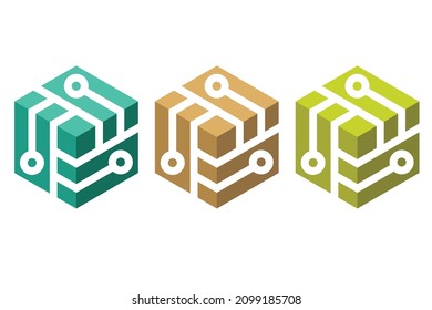 Plantilla de símbolo del icono del vector del logotipo P. Logo de la carta. Vector de logotipos 3D