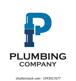 Letter p with plumbing logo template illustration