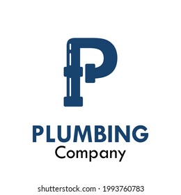 Letter p plumbing logo template illustration