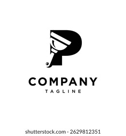 Letter P Plunger Logo Icon Vector