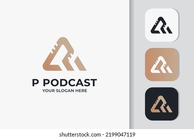 letter a p podcast combination logo design