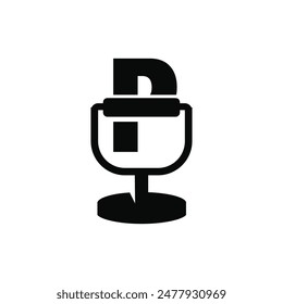 Letter P Podcast mic logo icon vector template.eps