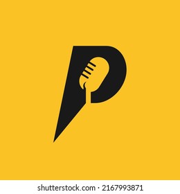 Logo-Design des Briefs P Podcast-Record