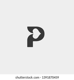 letter p poker logo design template vector illustration icon element