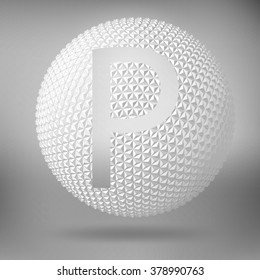 The letter P. Polygonal letter. Abstract Creative concept vector background. Vector Illustration eps 10 for your design