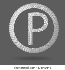 The letter P. Polygonal letter. Abstract Creative concept vector background. Vector Illustration eps 10 for your design