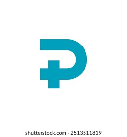 Letter P Positive Plus Logo design vector template
