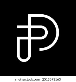 Letter P or PP minimalist line logo