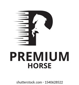 Letter P Premium Horse Silhouette Logo