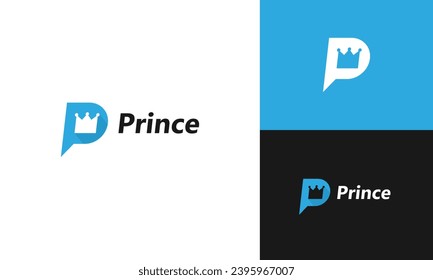 Letter P Prince and crown vector