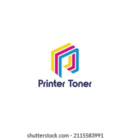 Letter P Printing Logo Vector Template