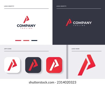 Modern Initial Letter P Logo Design Template Elements. Einfach in verschiedenen Medien zu verwenden. Die Marke selbst wird gut aussehen wie Social Media Avatar und Website oder mobile Icon.