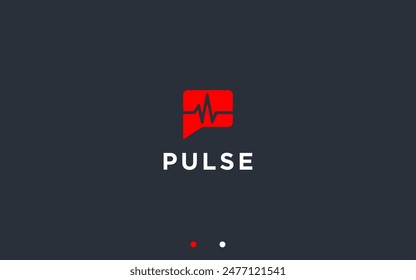 letra p con pulso logo diseño Vector silueta ilustración