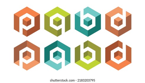 Plantilla de símbolo del icono del vector de diseño del logotipo del cubo. Vector de logotipo de cubo 3D