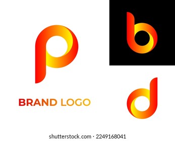 logotipo de color vibrante de letra p q b d