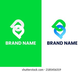letter p and q modern logo design template