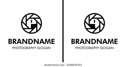 Letter P and Q Shutter Photography Logo, for brand related to camera, lens, and aperture