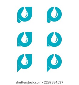 Letter P or Q with waterdrop vector stock