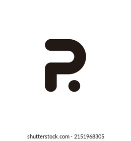  letter P R dot symbol simple logo vector