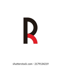 Letter P and R fold geometric symbol simple logo vector