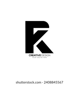 Letter p r k modern shaped with unique monogram flat logo