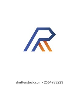 Letter p and r logo design