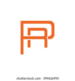 letter P and R monogram logo orange