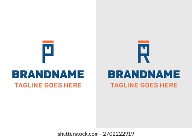 Letter P R Packaging Logo Set, symbolizing structure, reliability, and modern brand identity