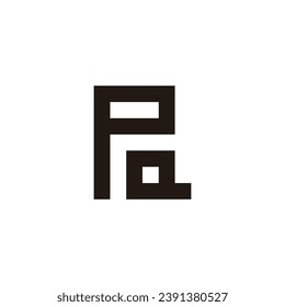Letter P r Q square geometric symbol simple logo vector