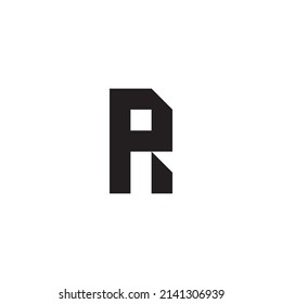 
Letter P and R square simple symbol logo vector