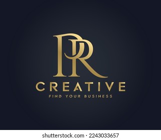 Letter P R typography vector Logo design