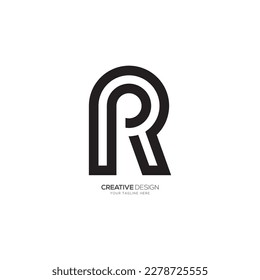 Letter P R or R P unique modern monogram logo