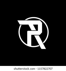 letter P and R vector round logo template