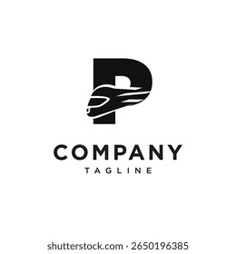 Letter P Racing Helm Logo Icon Vector