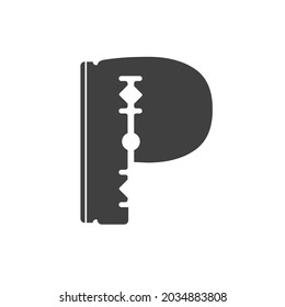 Letter P Razor Style logo or symbol template design