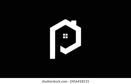Letra P Plantilla de logotipo de Vector inmobiliario