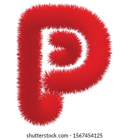 Letter P red drawing vector work