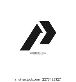 Letter P with right arrow shape monogram logo