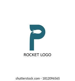 Letter P Rocket Logo for an airline or business.