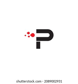
letter P rocket simple symbol logo vector