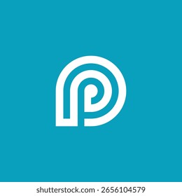 Letter P Round Lines Logo Design Vektor Vorlage
