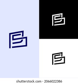 logotipo de forma de cuadro de letra p y s. adecuado para. logotipo personal e industrial.